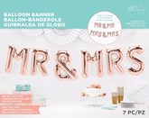 Rose Gold Mr / Mrs & Mr / Mrs Foil Letter Banner