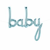 Pastel Blue Baby Script 31" x 34" Foil Balloon