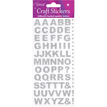 Eleganza Silver Bold Letters Craft Sticker