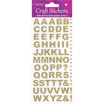 Eleganza Gold Bold Letters Craft Stickers