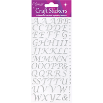 Eleganza Silver Stylised Letters Craft Stickers