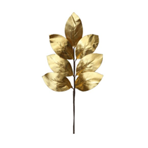 Gold Glossy Magnolia Leaf Spray 55cm