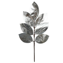 Silver Glossy Magnolia Leaf Spray 55cm