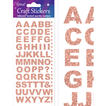 Eleganza Rose Gold Bold Letters Craft Stickers