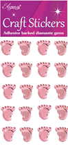 Eleganza Pearl Pink Baby Footprints Sticker Sheet