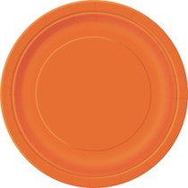 Pumpkin Orange 9" Round Paper Plates 16pk