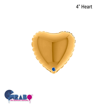 Grabo Gold 4" Foil Heart Balloon