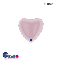 Grabo Pastel Pink 4" Foil Heart Balloon