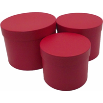 Red Flower boxes - Set of 3