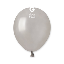 Gemar Metallic Silver 5" Latex Balloons 100pk