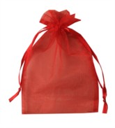 Large Red Organza Favour Bags - 12pk