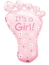 It's a Girl Pink Foot 32" SuperShape Foil Balloon
