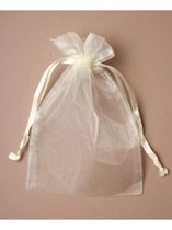 Large Ivory Organza Favour Bags - 12pk