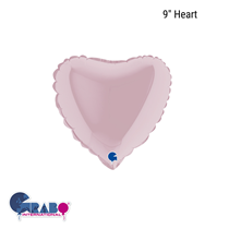 Grabo Pastel Pink 9" Foil Heart Balloon