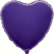 Purple 18" Heart Foil Balloon Packaged