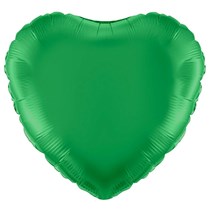 Green 18" Heart Foil Balloon Packaged