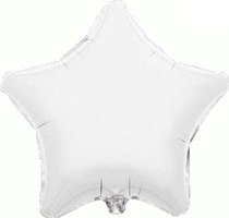 White 19" Star Foil Balloon Packaged