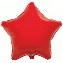 Red 19" Star Foil Balloon Packaged