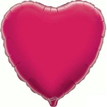Fuchsia 18" Heart Foil Balloon Packaged