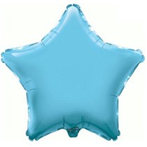 Light Blue 19" Star Foil Balloon Packaged