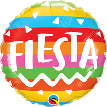 Multi Coloured Stripes Fiesta 18" Foil Balloon