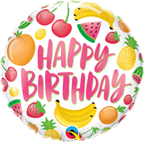Happy Birthday Fruits 18" Foil Balloon