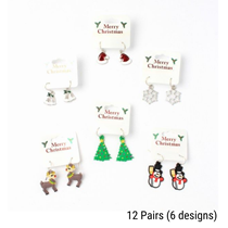Christmas Novelty Earrings 12 pack