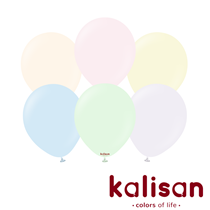 Kalisan Standard 12" Pale Macaron Mix Latex Balloons 100pk