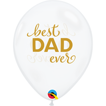 Father's Day Best Dad Diamond Clear 11" Latex Balloons 25pk