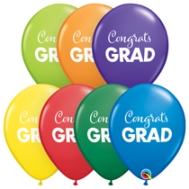 Simply Congrats Grad 11" Carnival Assortment Latex Balloons 25pk