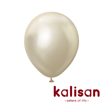 Kalisan 12" Mirror White Gold Latex Balloons 100pk