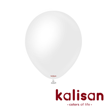 Kalisan Opaque Satin 12" Snow White Latex Balloons 50pk
