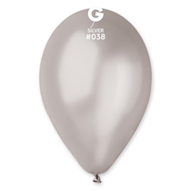 Gemar Metallic Silver 12" Latex Balloons 100pk