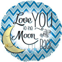 Blue Love You To The Moon & Back 17" Foil Balloon