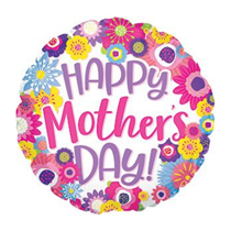 Happy Mother's Day Fun Flowers 17" Foil Balloon