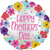 Happy Mother's Day Floral Border 17" Foil Balloon