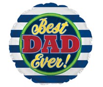 Best Dad Stripes 17" Round Foil Balloon
