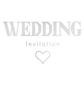 Silver Wedding Invitations Foil Heart 6pk