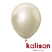 Kalisan 18" Mirror White Gold Latex Balloons 25pk
