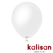 Kalisan Opaque Satin 18" Snow White Latex Balloon 25pk