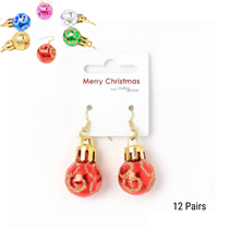 Christmas Bauble Earrings 12pk
