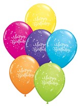 Qualatex Tropical 11" Shining Star Birthday Latex Balloons 50pk