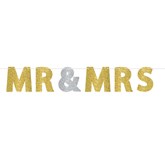 Wedding Mr & Mrs Glitter Letter Banner