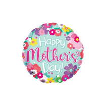 Mother's Day Light Teal & Flowers 9" Mini Shape Foil Balloon