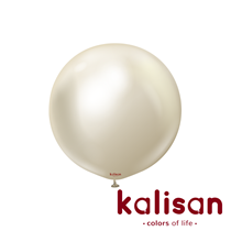 Kalisan 24" Mirror White Gold Latex Balloons 2pk