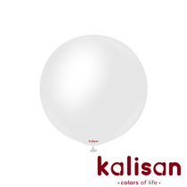Kalisan Opaque Satin 24" Snow White Latex Balloons 2pk