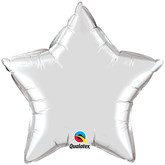 Silver 20" Star Foil Balloon Pkgd