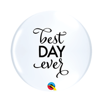 Best Day Ever Top Print 11" White Latex Balloons 25pk