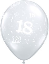11" 18th Birthday Diamond Clear Balloons - 50pk