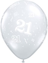 11" 21st Birthday Diamond Clear Balloons - 50pk